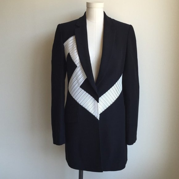 Versace Jackets & Blazers - NWT! Versace Black & White Silk Crepe Jacket